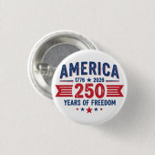 アメリカ 1776 2026 自由の250年 愛国 缶バッジ (正面&裏面)