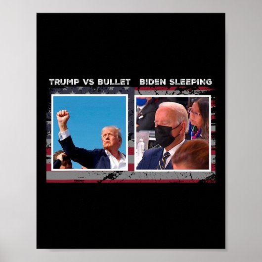 アメリカ 2024年選挙運動 トランプVS銃弾 ポスター (正面)