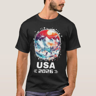 アメリカ 2026 ユナイテッド・ステイツ・オブ・アメリカ冬季スポーツUSAeam202 Tシャツ