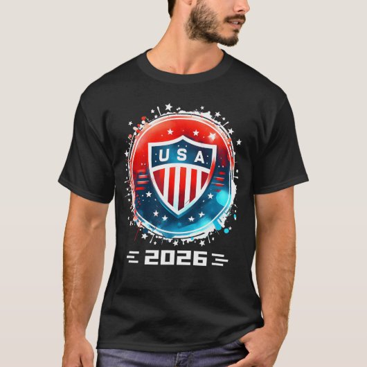 アメリカ 2026 応援 アメリカ スポーツ アメリカチーム 2026 アメリカ フ Tシャツ (正面)