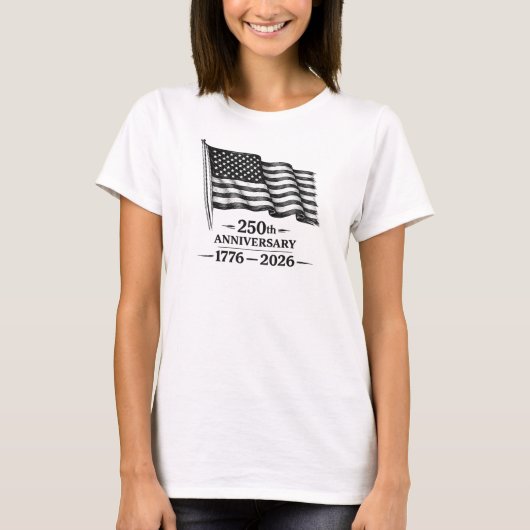アメリカ 250周年 1776-2026 Tシャツ (正面)