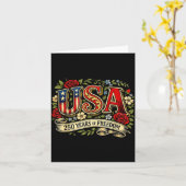 アメリカ 250年 自由 花のイラスト カード (黄色い花)