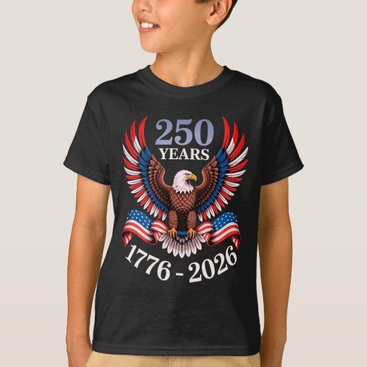 アメリカ 250年 鷹 Tシャツ (正面)