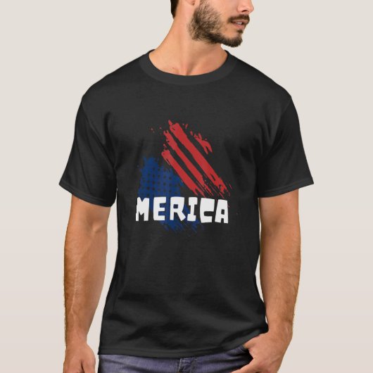 アメリカ 4th Of July アメリカ国旗 Tシャツ (正面)