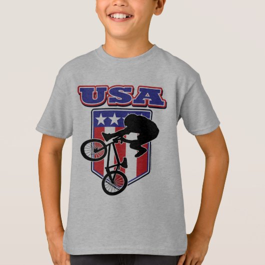 アメリカ-BMXバイカー Tシャツ (正面)