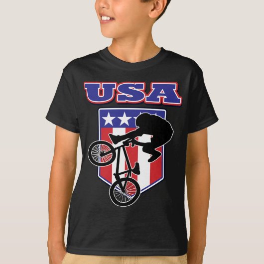 アメリカ-BMXバイカー Tシャツ (正面)