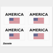 アメリカ USA アメリカ国旗 ライトカラー 長方形シール (シート)