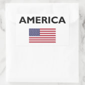アメリカ USA アメリカ国旗 ライトカラー 長方形シール (バッグ)