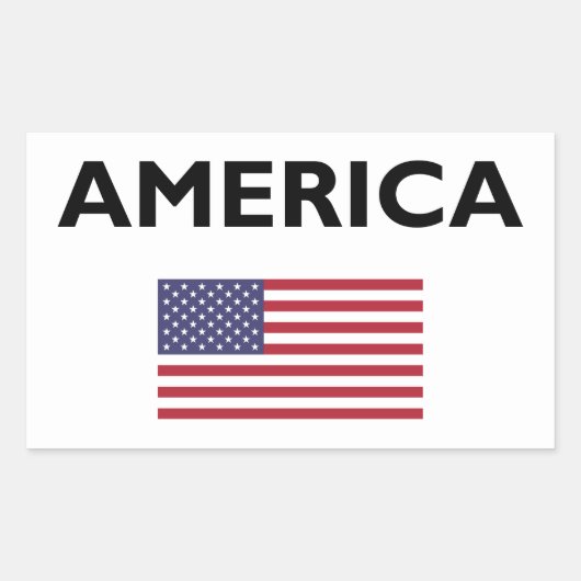 アメリカ USA アメリカ国旗 ライトカラー 長方形シール (正面)