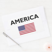 アメリカ USA アメリカ国旗 ライトカラー 長方形シール (封筒)