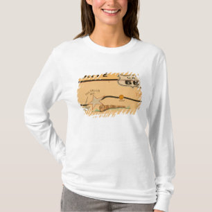 アメリカ, USA, アリゾナ州, ホルブрук ルート66の壁画 Tシャツ