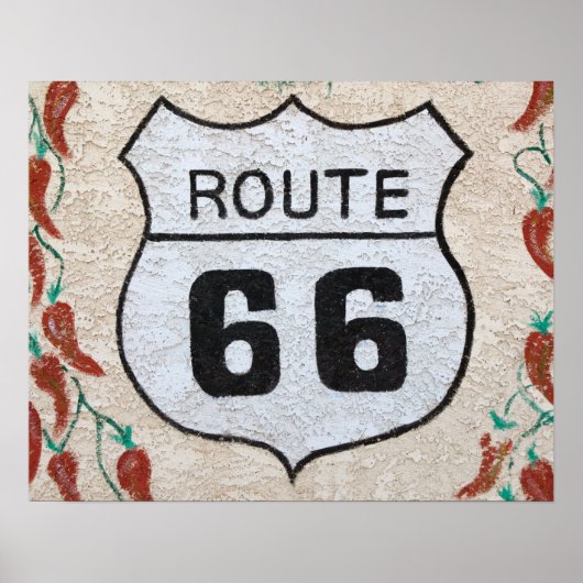 アメリカ, USA, アリゾナ州, ホルブрук Route 66 道路標識 ポスター (正面)