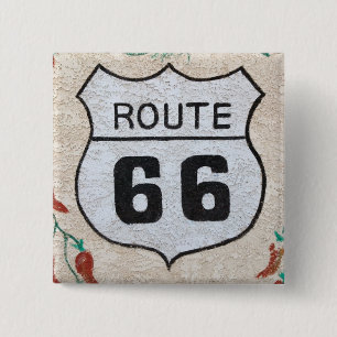 アメリカ, USA, アリゾナ州, ホルブрук Route 66 道路標識 缶バッジ