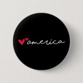 アメリカ USA ハート 手書き MAGA 大好き 缶バッジ (正面)