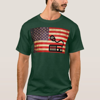 アメリカ USA 国旗 ハム ラジオ オペレーター ベテラン Tシャツ