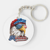 アメリカ USA 愛国 鷹の旗、7月4日 キーホルダー (裏面)