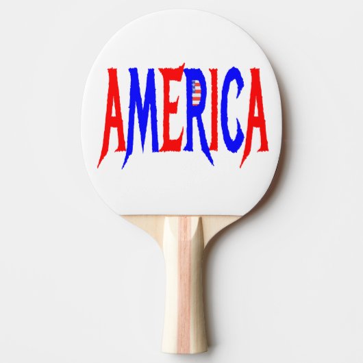 アメリカ USA 赤白青 卓球ラケット (正面)