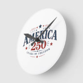 アメリカ USA 250周年, 自由の250年 ラウンド壁時計 (傾斜)