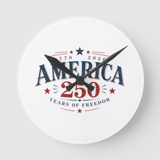 アメリカ USA 250周年, 自由の250年 ラウンド壁時計 (正面)