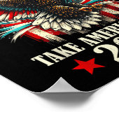 アメリカBを連れて行く愛国的なイーグルアメリカ国旗のトランプ2024 ポスター (角)