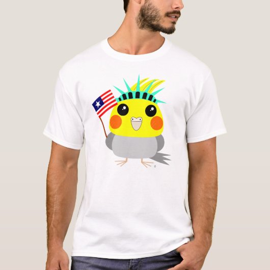 アメリカBelleBelleのcockatiel米国 Tシャツ (正面)