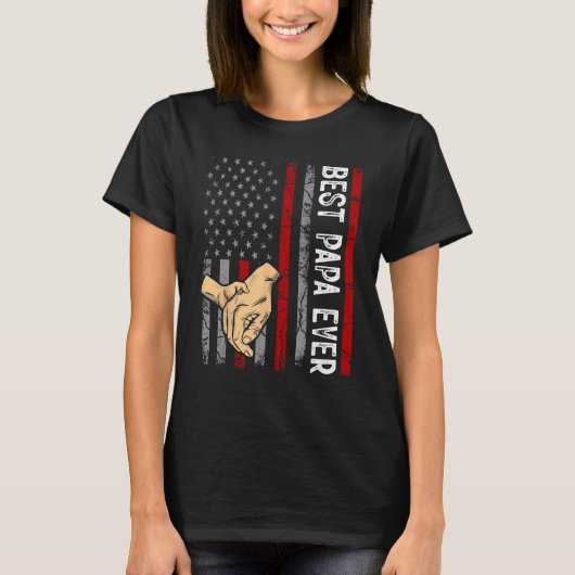 アメリカFとメンス父最高のの日のパッパ Tシャツ (正面)