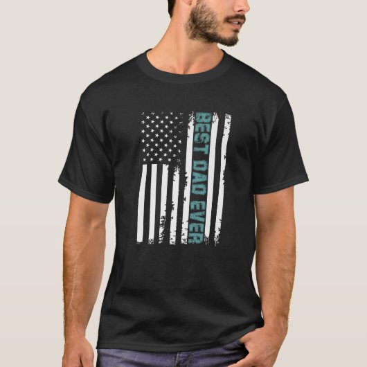 アメリカFと父最高のの日パパ贈り物 Tシャツ (正面)