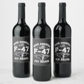 アメリカF-47を7月4日に再び飛行させる ワインラベル (ボトル)
