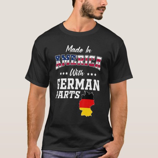 アメリカGerman Partsドイツの地図アメリカ国旗の祖先 Tシャツ (正面)