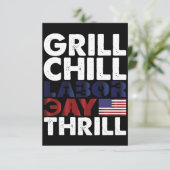 アメリカGrill Chill Labor DayスリルBBQパーティー サンキューカード (スタンド正面)