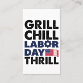 アメリカGrill Chill Labor DayスリルBBQパーティー 名刺 (正面)