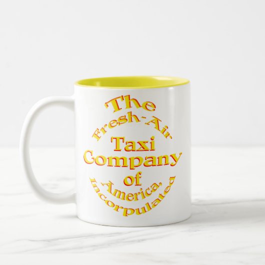 アメリカIncorpulatedの新し空気Taxi Company ツートーンマグカップ (左)