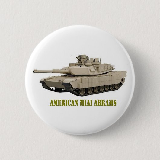 アメリカM1A1エイブラムタンク 缶バッジ (正面)