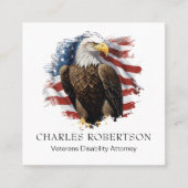 *~*アメリカQRフラグBald Eagle AP16 スクエア名刺 (正面)