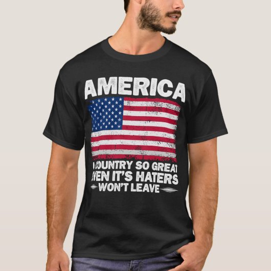 アメリカSoアメリカ素晴らし国旗の父退職した Tシャツ (正面)