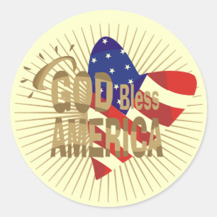アメリカTシャツとギフトを祝福 ラウンドシール