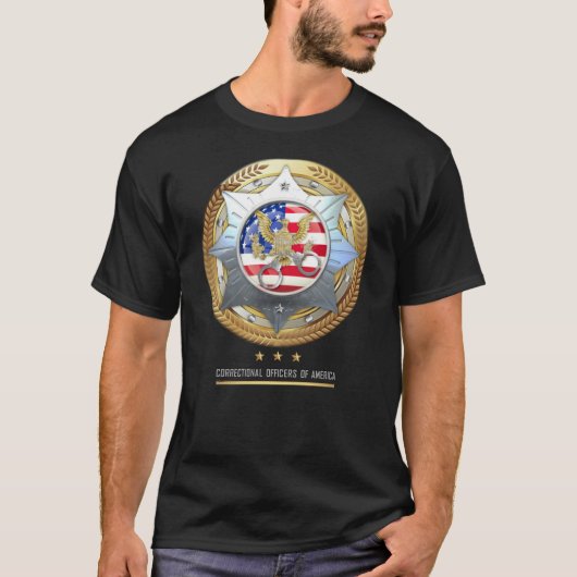 アメリカTシャツダーク矯正将校 Tシャツ (正面)