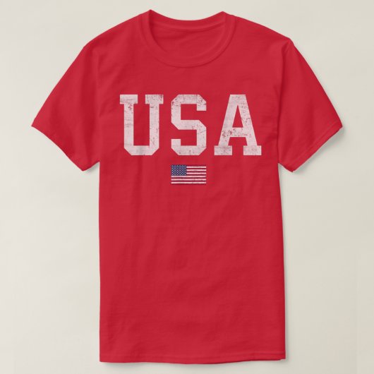 アメリカT女性男性愛国的アメリカ国旗7月 Tシャツ (デザイン正面)