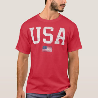 アメリカT女性男性愛国的アメリカ国旗7月 Tシャツ