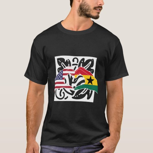 アメリカUsaアメリカGhanaガーナメラニンミックス Tシャツ (正面)