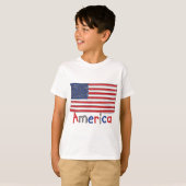 アメリカUSAキッズ国旗 Tシャツ (正面フル)
