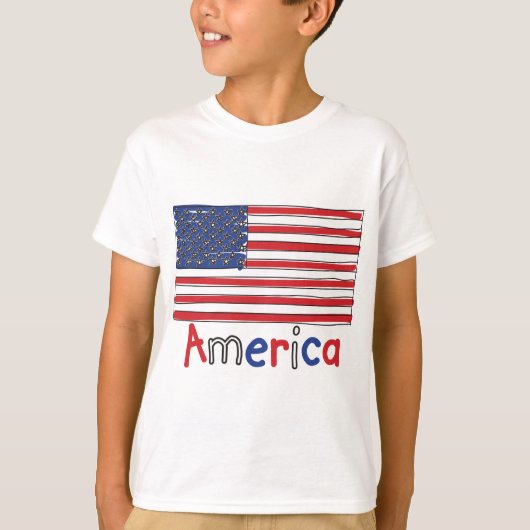 アメリカUSAキッズ国旗 Tシャツ (正面)