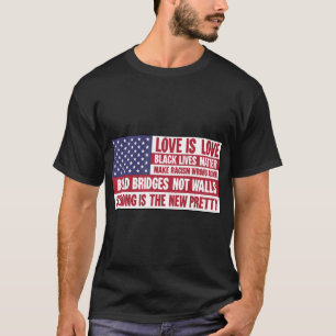 アメリカUSAフラッグ自由主義の活動家ウィング Tシャツ