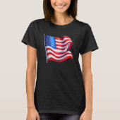 アメリカUSAフラッグ 女性用Tシャツ Tシャツ (正面)