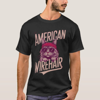 アメリクールカの硬い毛猫 Tシャツ