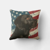 アメリグランジカ国旗ブラックラブラドールレトリバー クッション (裏面)