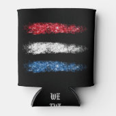 *~*アメリシンプルカ国旗の抽象芸術ブラシストローク 缶クーラー (正面)