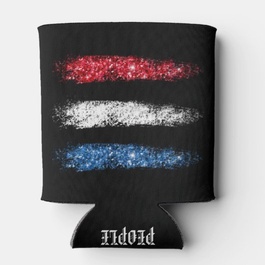 *~*アメリシンプルカ国旗の抽象芸術ブラシストローク 缶クーラー (裏面)