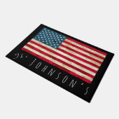 アメリパーソナライズされたカ統一された州国旗のドアマット ドアマット (アングル)