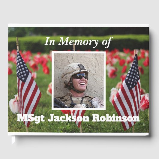 アメリパーソナライズされたカ退役軍人写真メモリアル ゲストブック (正面)